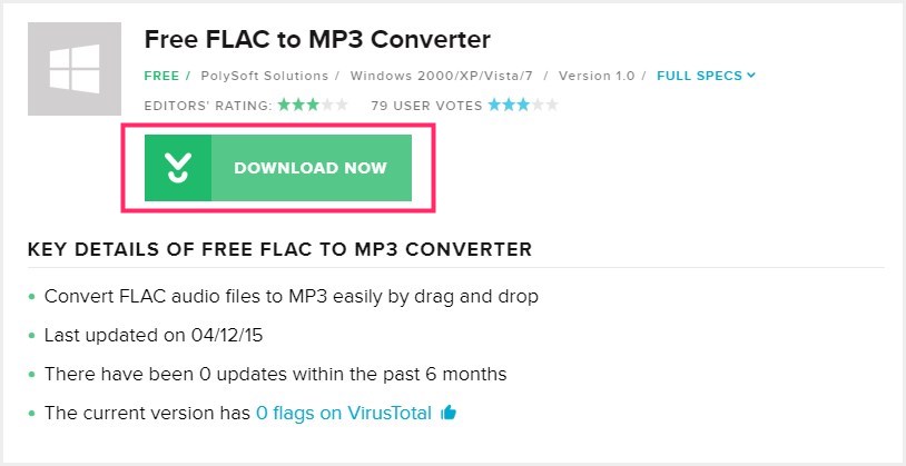 Free FLAC to MP3 Converter のダウンロード