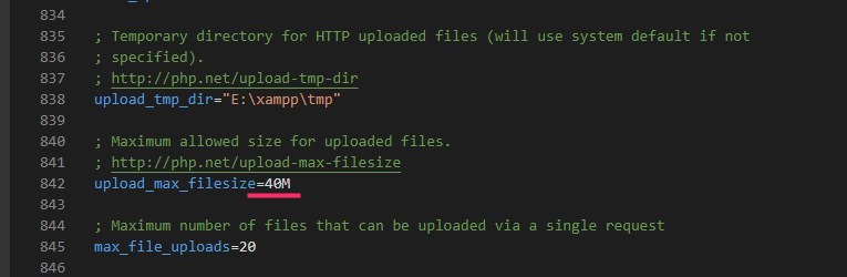 XAMPP ファイルのアップロードサイズを変更する手順07