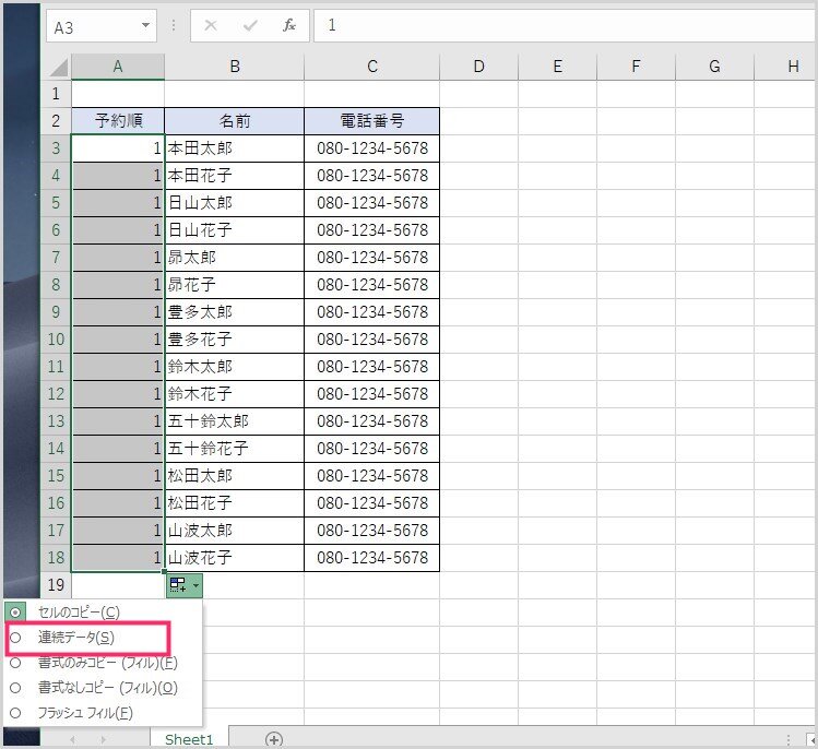 Excel オートフィルの使い方05