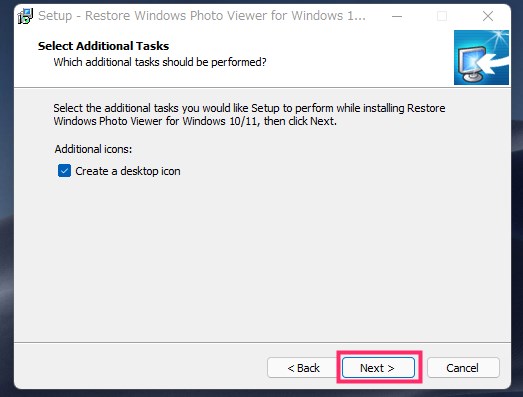 Restore Windows Photo Viewer のインストール手順08