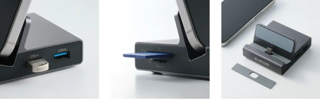 エレコム ドッキングステーション 6-in-1 USB-C スマホスタンド型02