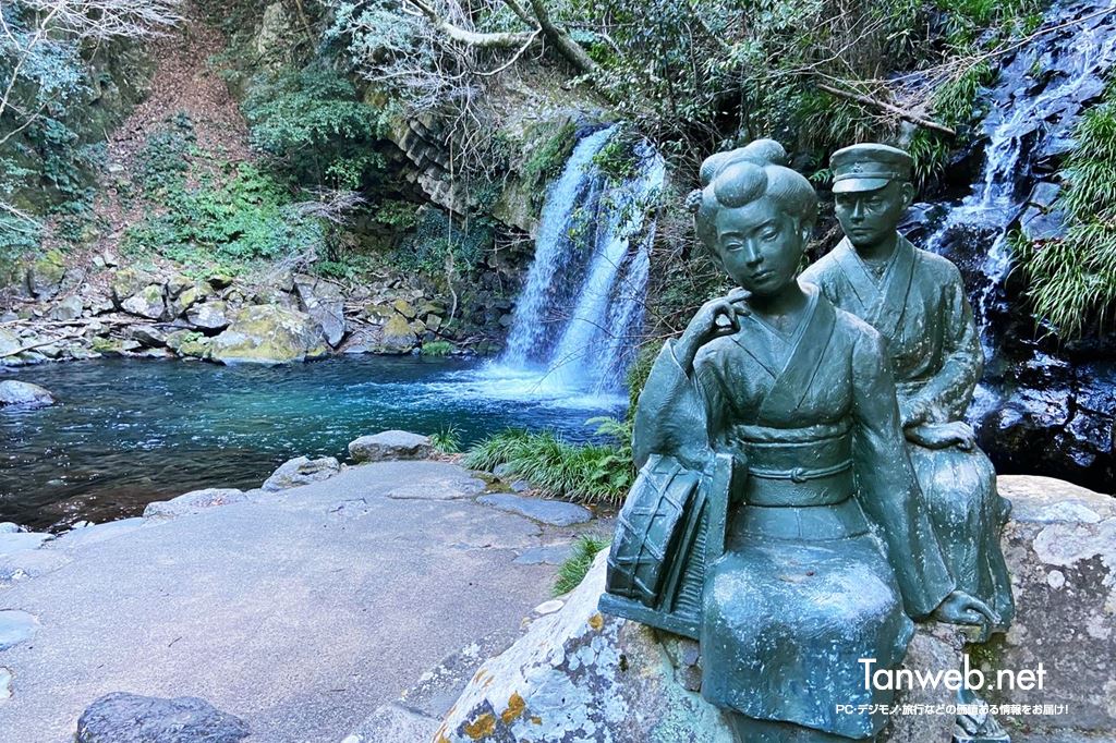 初景滝にある伊豆の踊り子の銅像